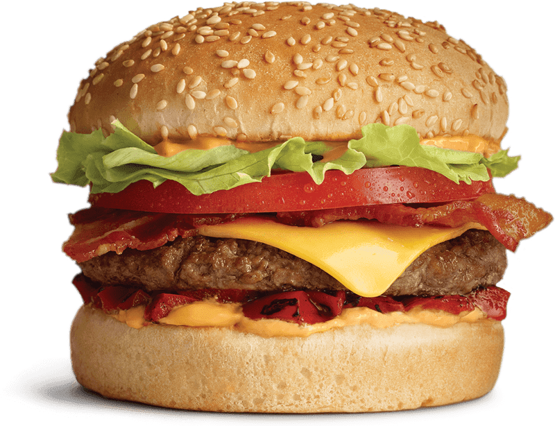 Classic Bacon Cheeseburger Delight PNG