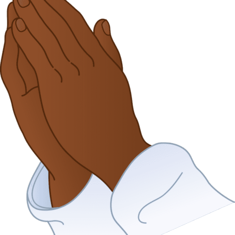 Hands in Prayer with Prayer Beads PNG
