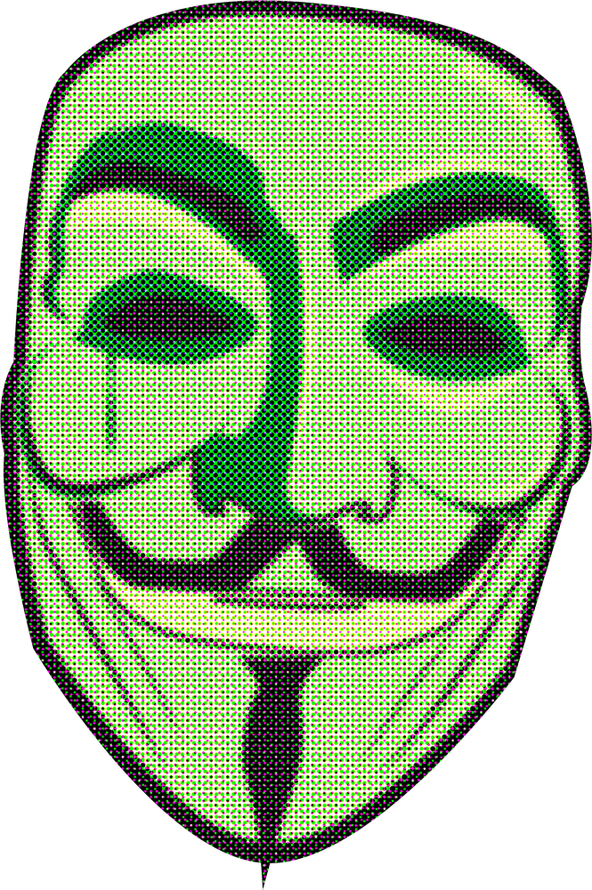 V for Vendetta Inspired Facial Mask Design PNG