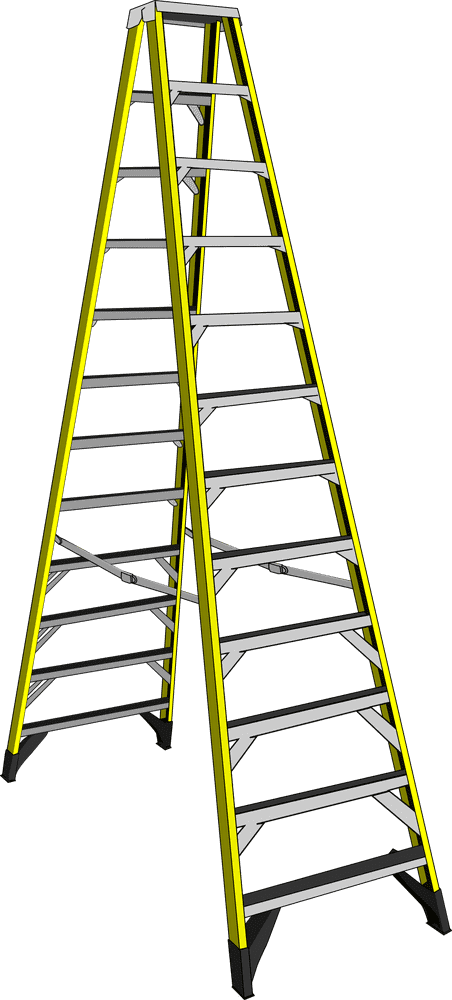 Bright Yellow Multi-Purpose Ladder for Every Task PNG