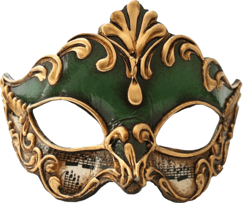 Elegant Decorative Facial Mask with Vintage Design PNG