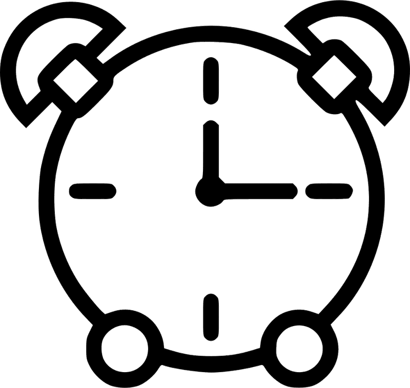 Charming Modern Alarm Clock Design PNG