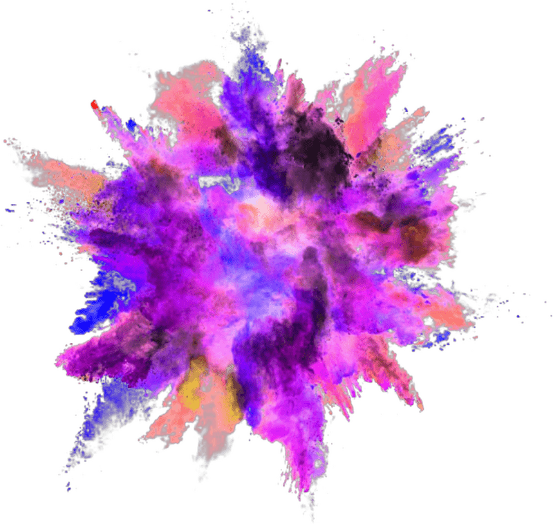 Vibrant Face Powder Explosion PNG