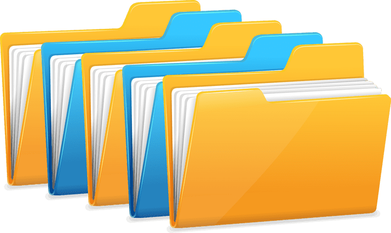 Colorful File Organization Folder Collection PNG