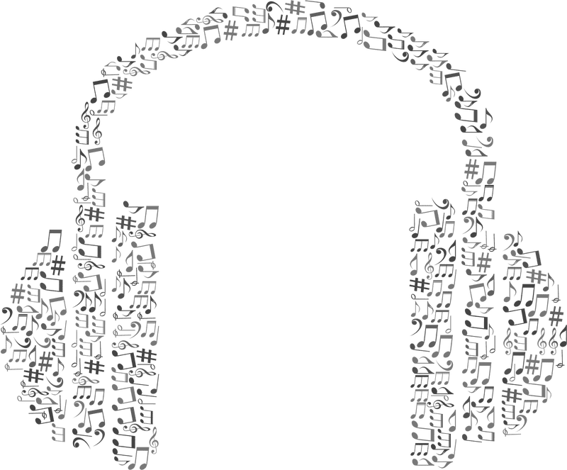 Music Note Symphony in Headphones PNG