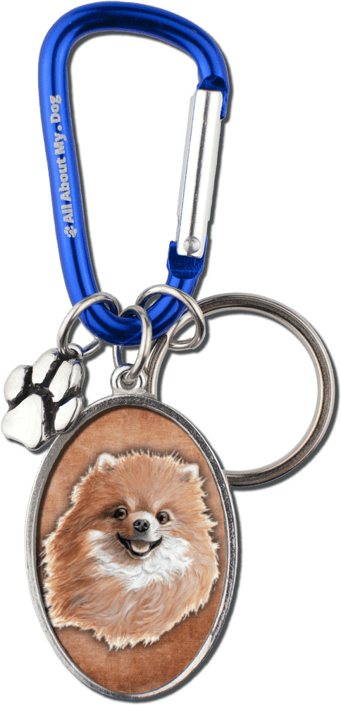 Cheerful Pomeranian Keychain Companion PNG