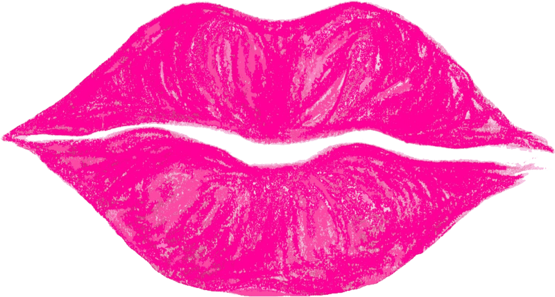 Vibrant Pink Lipstick Kiss Impression PNG