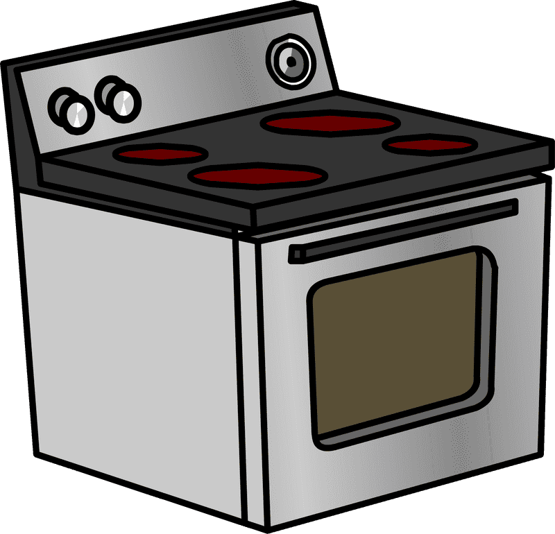 Modern Gas Stove with Oven and Cooktop PNG