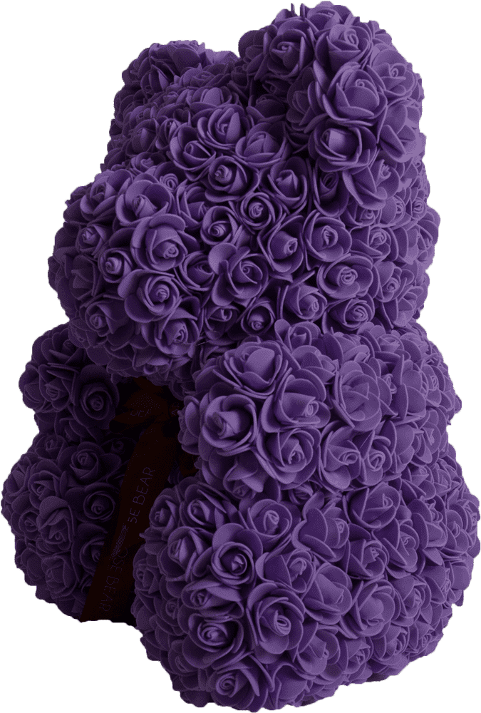 Charming Purple Grapes Inspired Floral Bear PNG