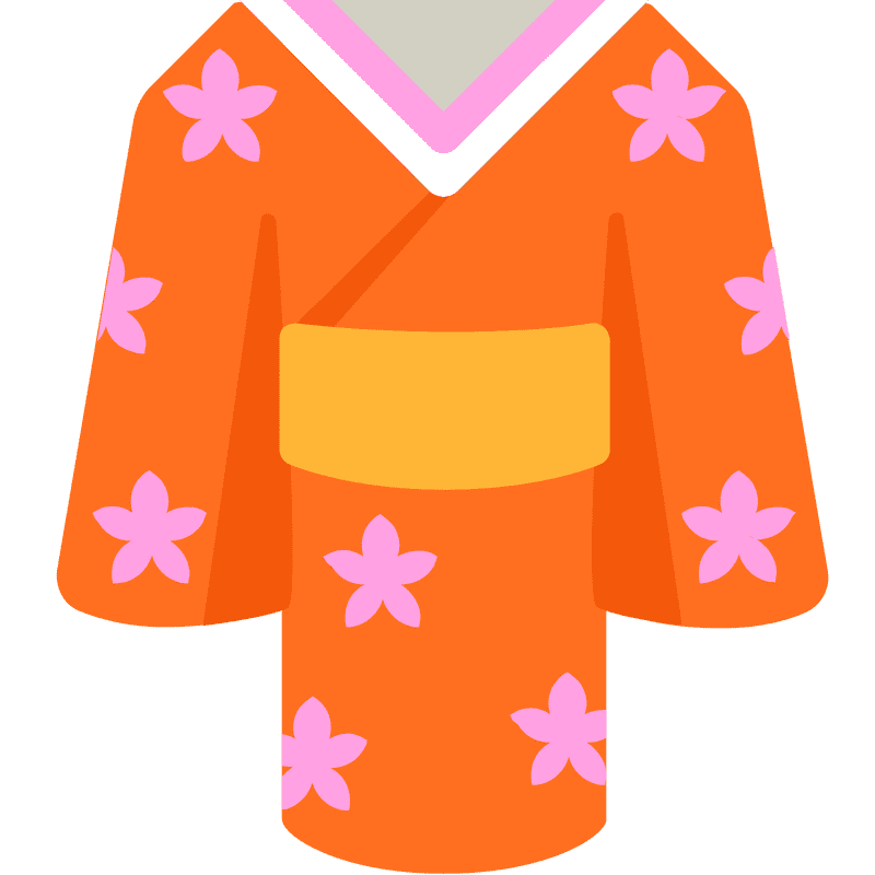 Vibrant Cherry Blossom Kimono Elegance PNG