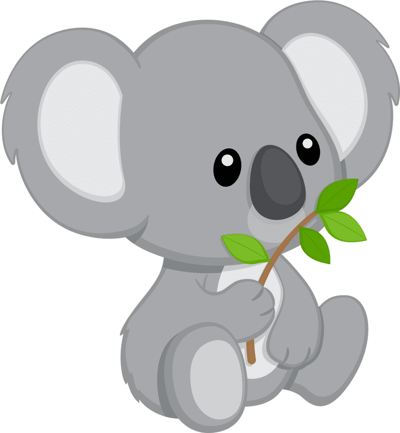 Adorable Koala Bear Holding a Leaf PNG