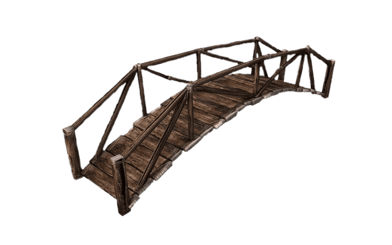 Rustic Wooden Bridge of Tranquility PNG