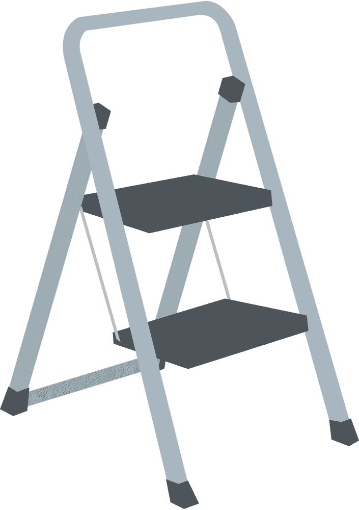 Compact and Versatile Step Ladder for Easy Access PNG