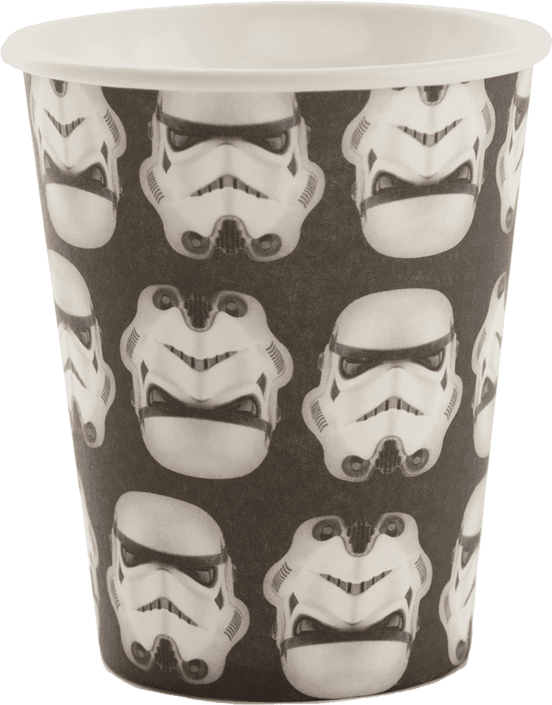 Stormtrooper-Themed Coffee Cup for Galactic Sips PNG