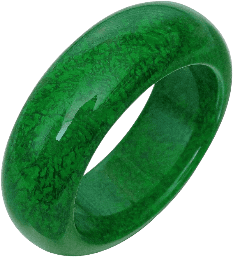 Elegant Jade Stone Bangle with Natural Veining PNG