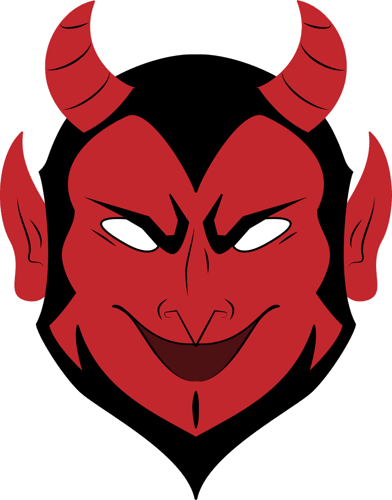 Fiery Demon Facial Mask Design PNG
