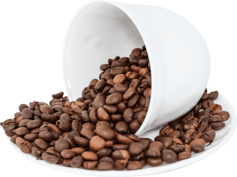 Coffee Beans Overflowing from a Cup PNG