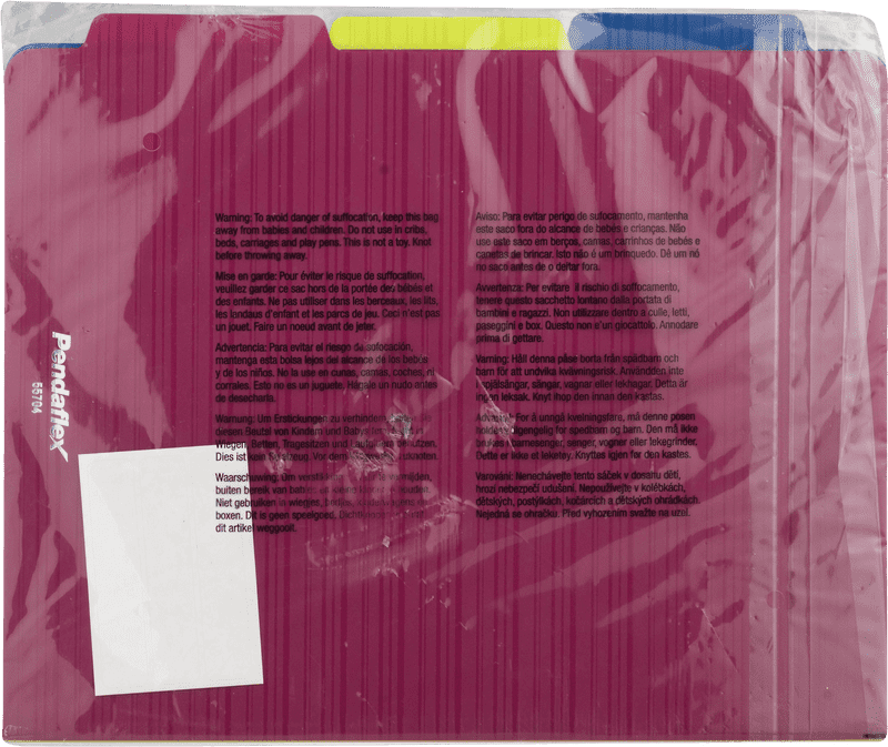 Bright Pink Document Folder with Colorful Tabs PNG