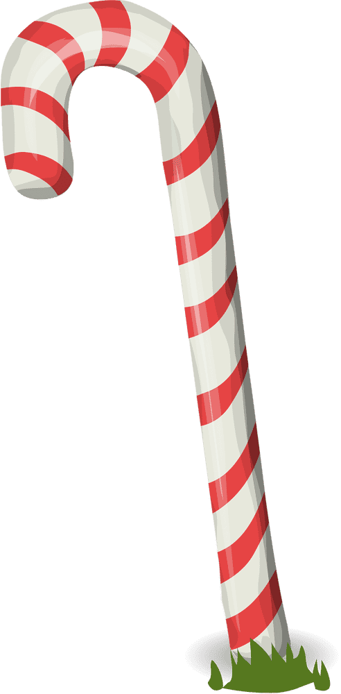Candy-striped Walking Cane of Holiday Cheer PNG