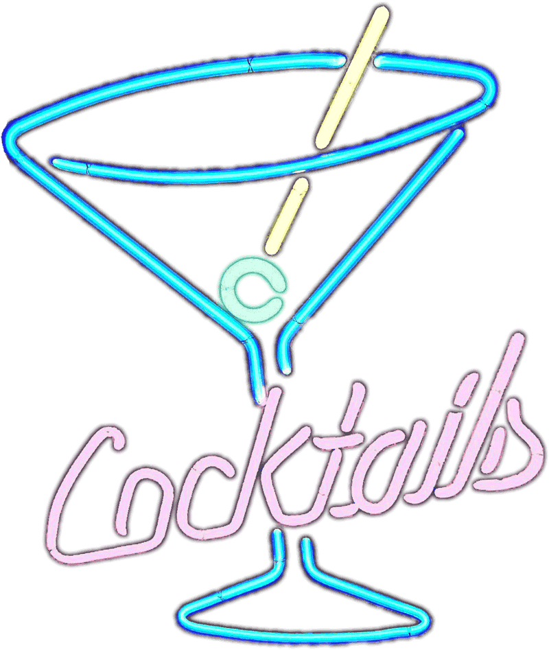 Neon Sign of Cocktail Delights PNG