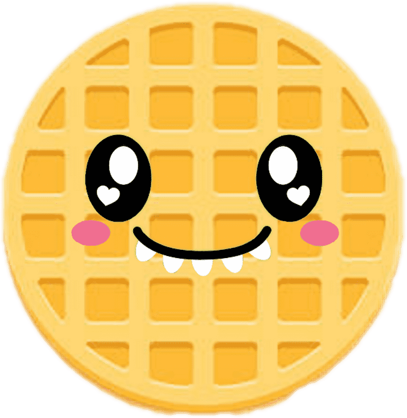 Cheerful Waffle with Sweet Smiles PNG