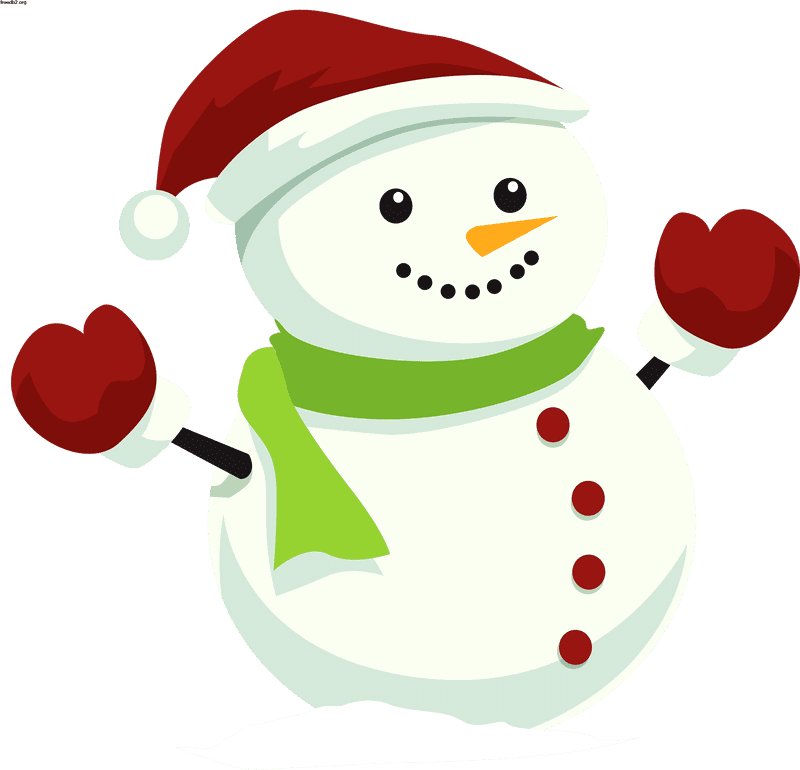 Happy Cheerful Snowman in Winter Wonderland PNG