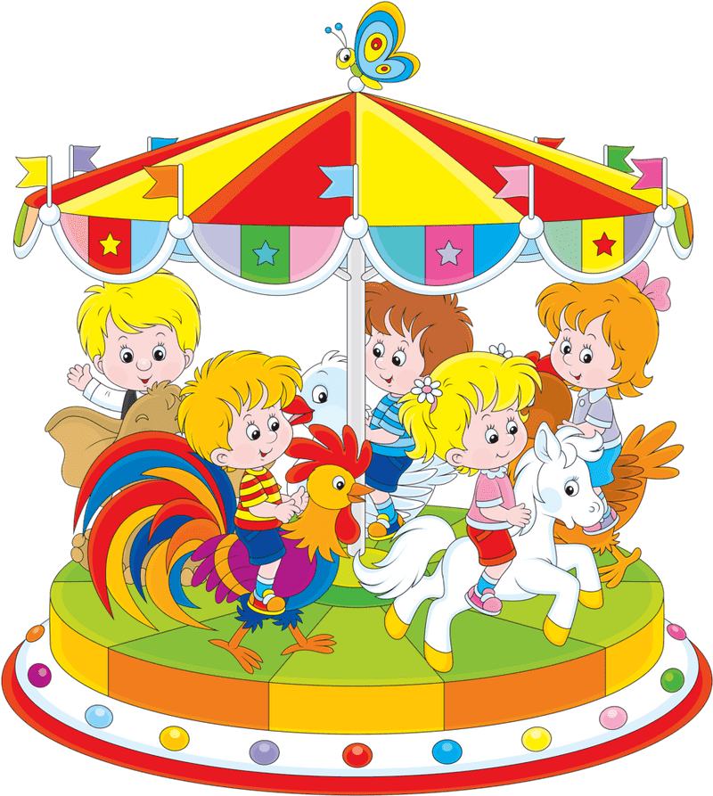 Colorful Carousel Adventure at the Amusement Park PNG