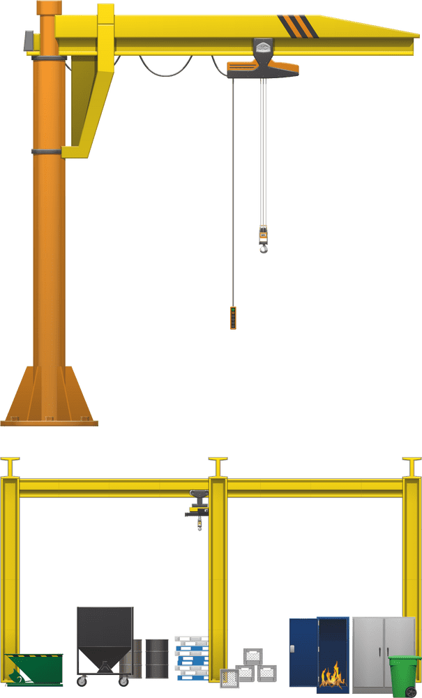 Dynamic Warehouse Operations and Equipment Overview PNG