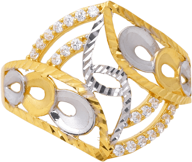 Elegant Gemstone Ring with Diamond Accents PNG