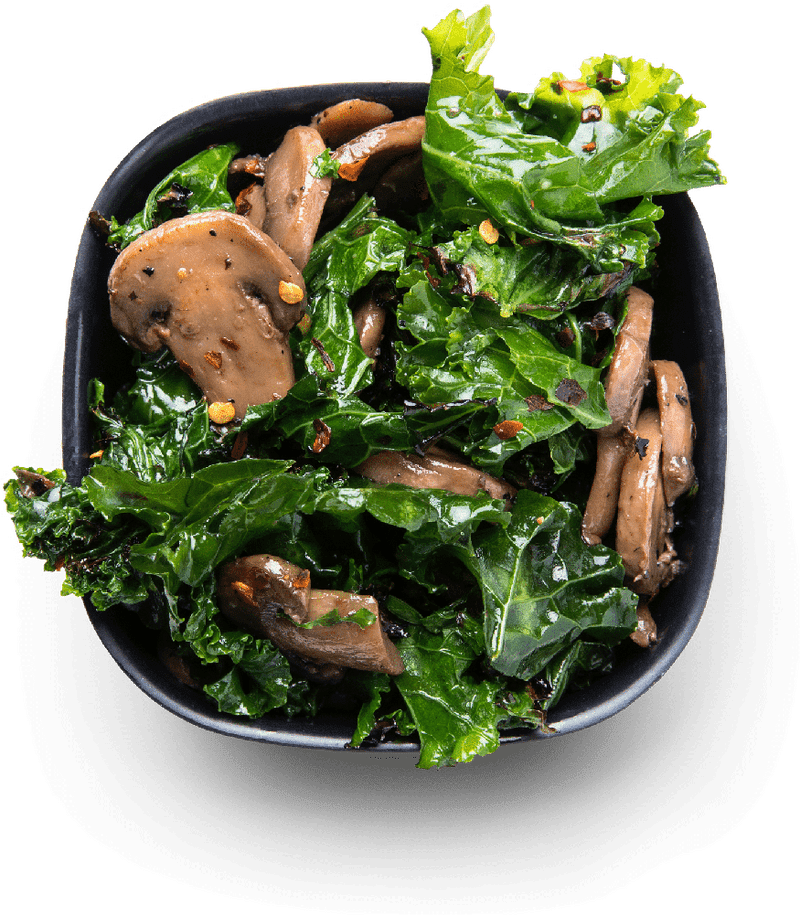 Savory Mushroom and Kale Salad Delight PNG