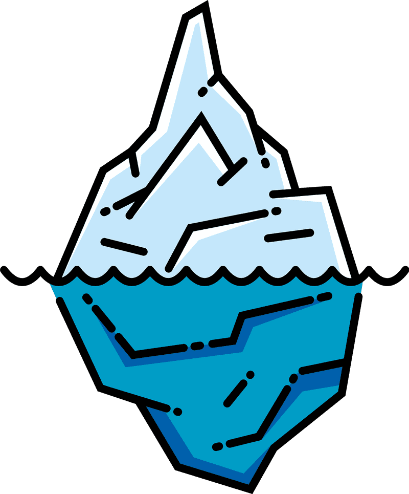 Majestic Iceberg Rising Above the Waves PNG