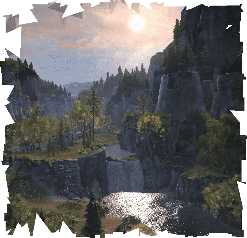 Serene River Bridge Amidst Majestic Landscapes PNG