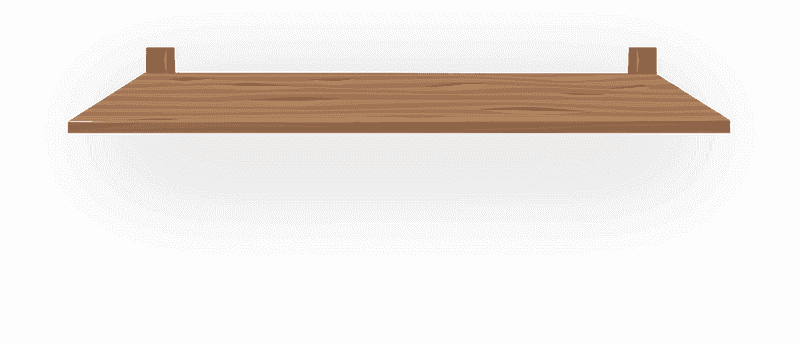 Wooden Library Shelf for Book Display PNG