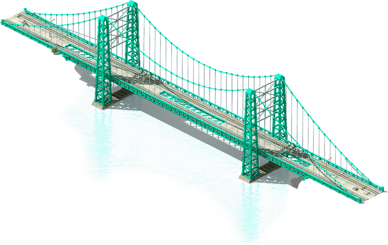 Emerald Suspension Bridge Over Tranquil Waters PNG