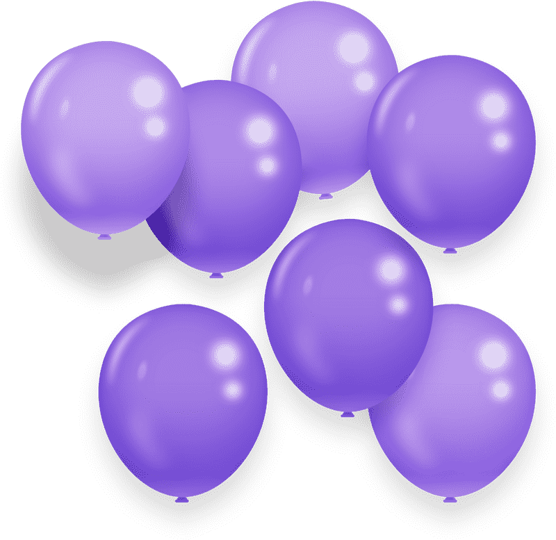 Festive Cluster of Purple Grapes Balloons PNG