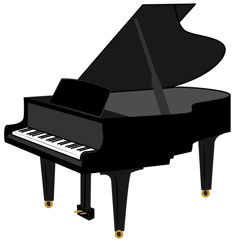 Elegant Black Piano Harmony PNG