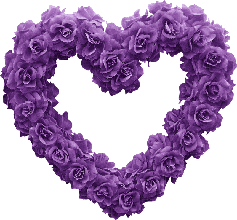 Purple Grapes Heart of Blossoms PNG