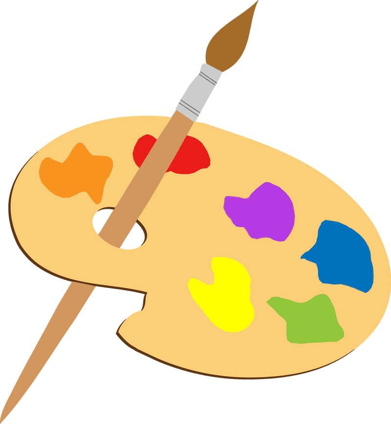 Artistic Palette of Vibrant Colors PNG