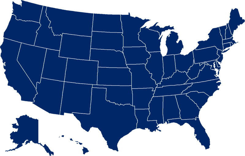 Detailed Blue Outline of the USA Map PNG