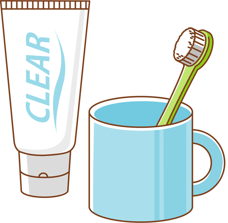 Refreshing Clear Toothpaste and Colorful Toothbrush PNG