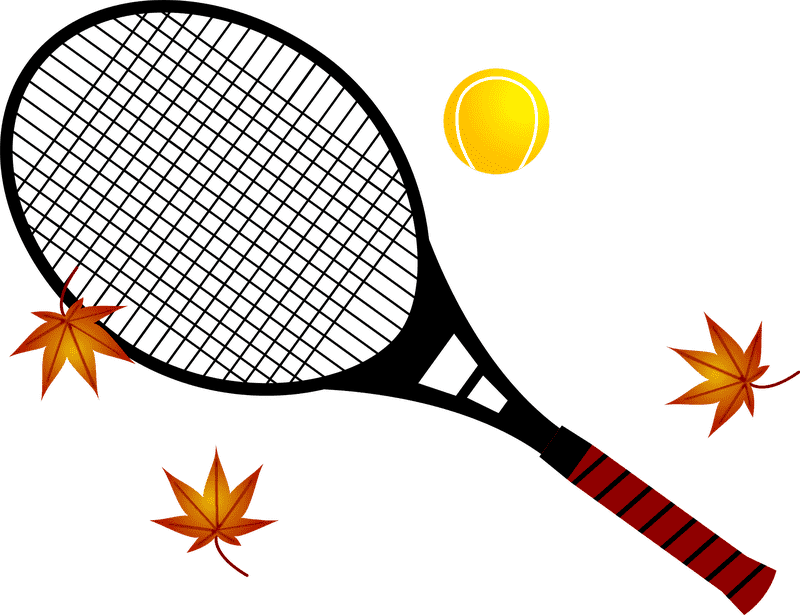 Autumn Vibes with a Tennis Racket and Ball PNG