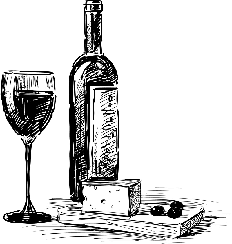 Elegant Wine Bottle with Wine Glasses PNG