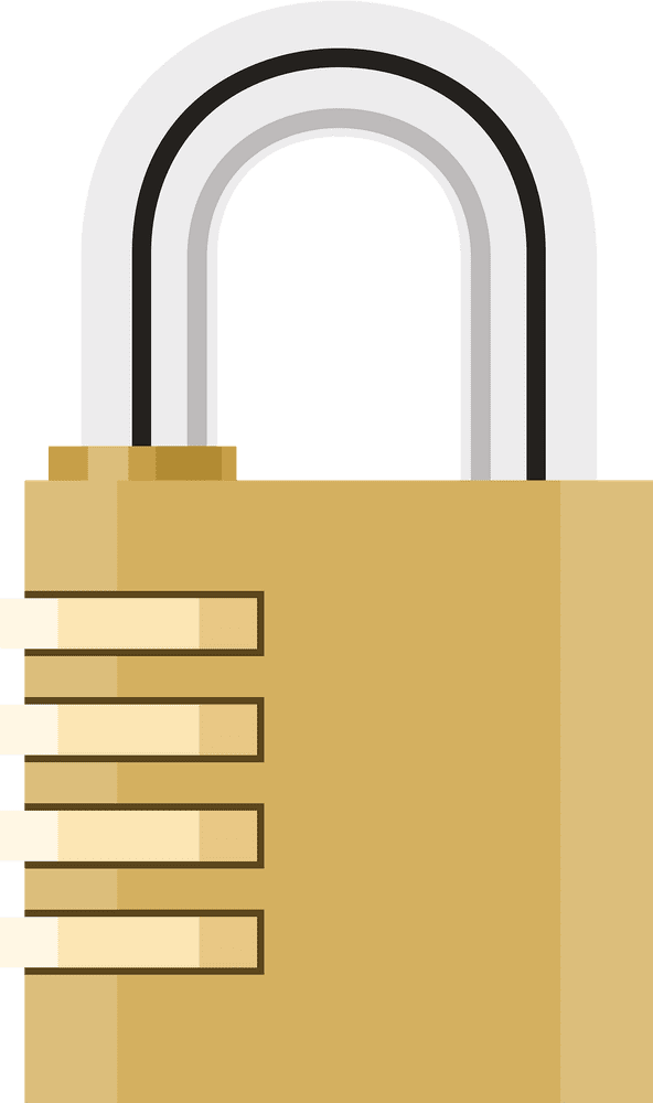 Golden Security Lock of Trust PNG