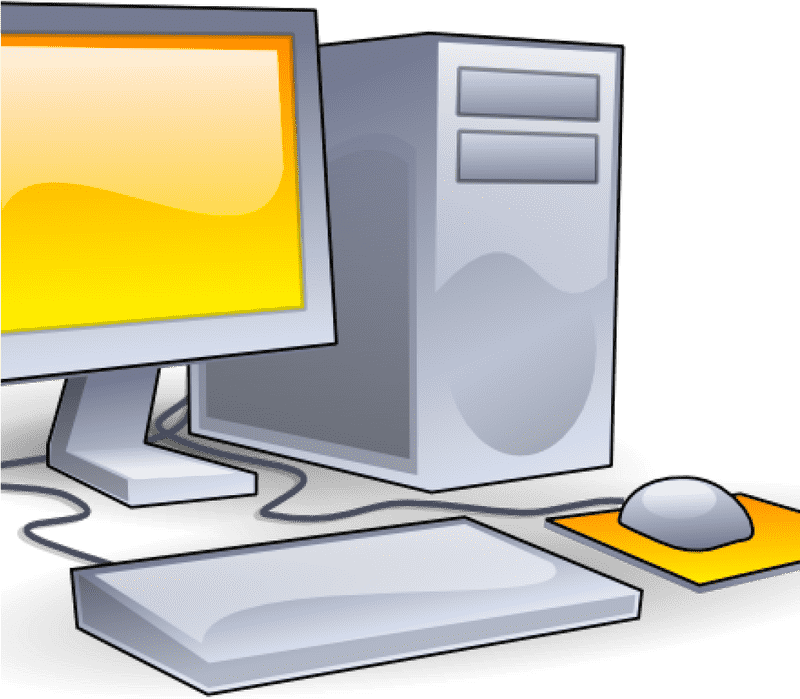 Modern Desktop Computer Setup with Monitor and Mouse PNG