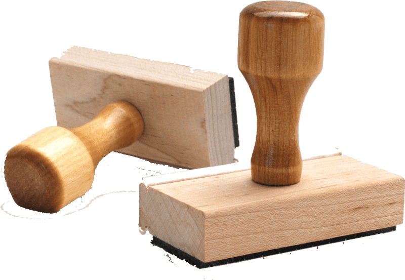 Classic Wooden Rubber Stamps for Impressions PNG