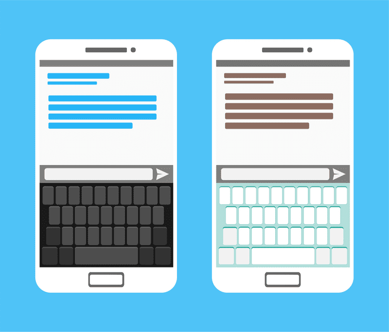Dual Smartphone Keyboard Designs for Easy Typing PNG