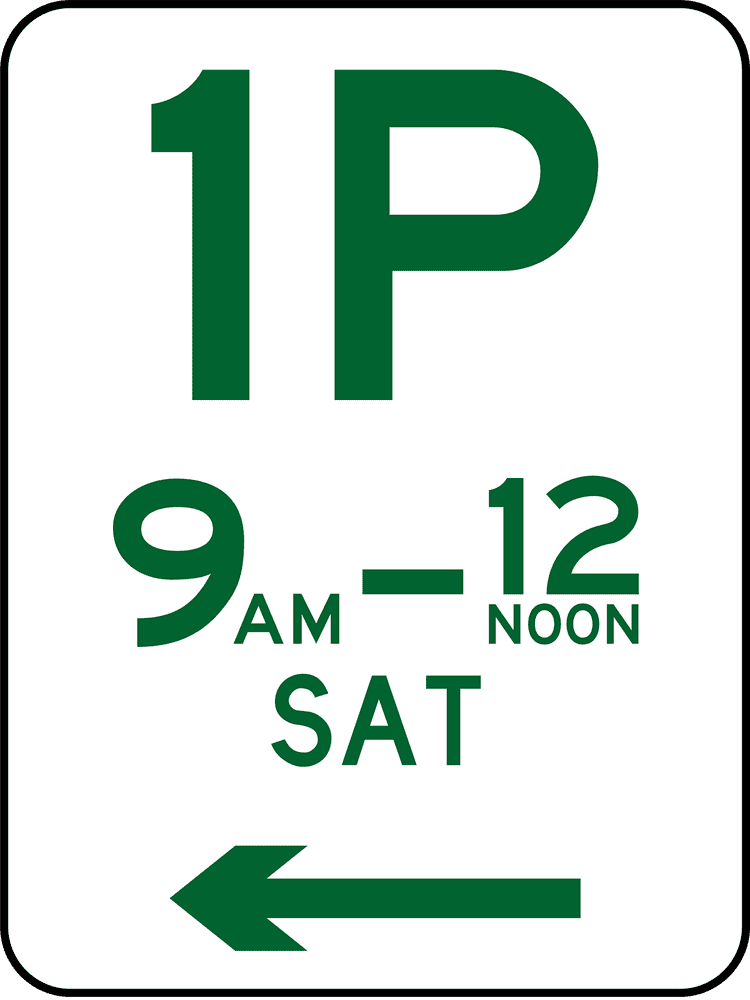 Parking Garage 1-Hour Limit on Saturdays PNG