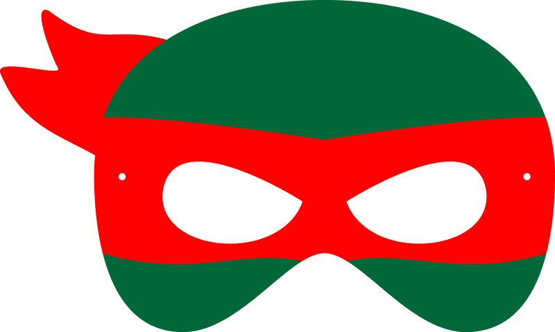 Colorful Ninja Facial Mask Design PNG