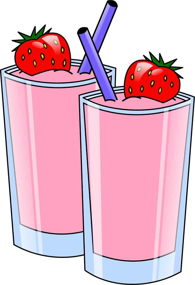 Refreshing Mango Smoothie Bliss with Strawberries PNG