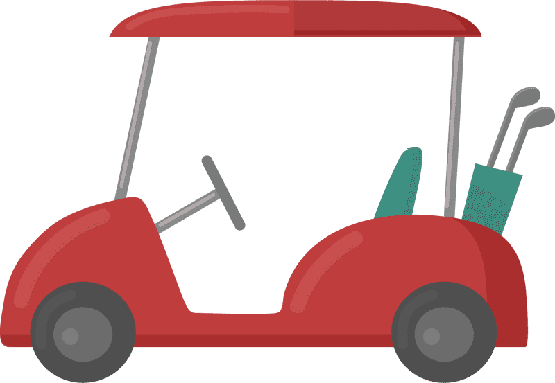 Bright Red Golf Cart for Fun Rides PNG